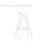 Wooden stool with footrest Daule