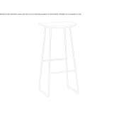 A high metal stool in the shape of a sleigh with a footrest Fuscaldo