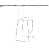 A high sleigh-shaped stool with an integrated cushion Meilen