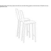 High stool upholstered in leather Sadina