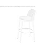 High, fabric stool with backrest Douvrin
