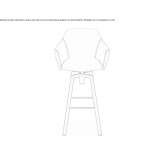 Swivel bar stool with armrests Louros