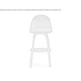 High stool upholstered in fabric with a footrest Tebar