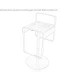 Steel stool with height adjustment Mrozow