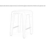 Upholstered leather stool with footrest Nuntasi
