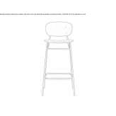 High ash stool with backrest Sturkoe