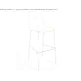 High polypropylene stool with backrest Tarkio