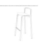 High stool with footrest Valdivia