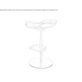 Swivel leather stool with footrest Edisto
