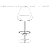 Technopolymer swivel stool with footrest Cholula