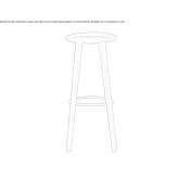 High stool made of solid wood Wiehe