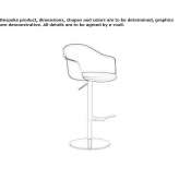 Polypropylene stool with height adjustment and footrest Naarden