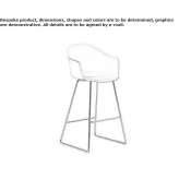 High stool with polypropylene base and footrest Naarden