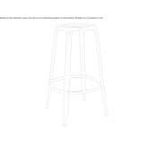 High metal stool with footrest Sadu