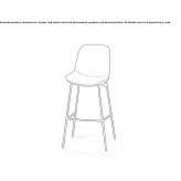 Fabric stool with backrest and footrest Coxolico