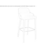 High upholstered stool Clarcona