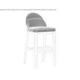 Fabric stool with backrest and footrest Fribourg