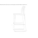 High fabric stool with footrest Silves
