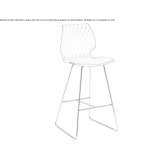 A stool with a polypropylene base in the form of a sleigh Ossana