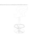 Technopolymer stool with backrest Cosby