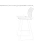 High stool with polypropylene base and backrest Ossana