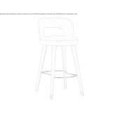 Taboret materiałowy z oparciem Arbois