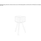 Stool upholstered with fabric Lurano