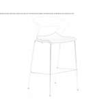 Stool with integrated cushion and footrest Itaborai
