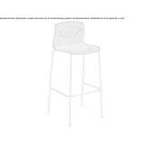 High upholstered stool with backrest Gigant
