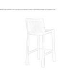 High stool made of solid wood Uznove