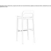 Tall beech bar stool with footrest Meydan