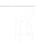 Technopolymer stool with footrest Cholula