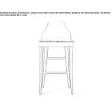 Leather stool with backrest and footrest Zarkos