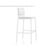 High fabric stool with footrest Bucsoaia