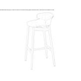 High polypropylene stool with backrest Fritch