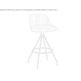 High swivel metal stool with footrest Surubim