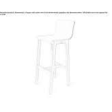 Tall ash stool with footrest Charala