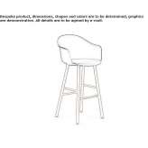 High polypropylene stool with footrest Naarden