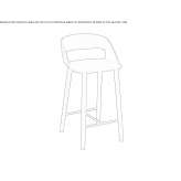 Tall ash stool with footrest Borgholm