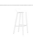 Tall polypropylene bar stool with footrest Tatui