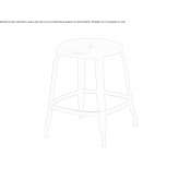 Low metal stool with footrest Sadu