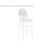 Solid wood stool with integrated backrest cushion Sesori