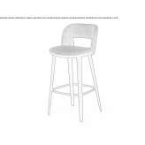 High stool upholstered with fabric Dywity