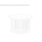 Low ash stool with integrated cushion Brossard