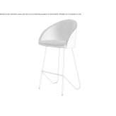 High fabric stool with footrest Alsdorf