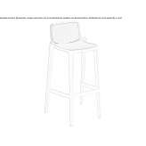 High upholstered stool with backrest Beecher