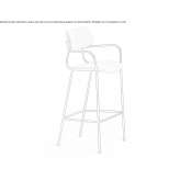 Taboret materiałowy z podłokietnikami Hysham