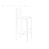 Upholstered wooden stool with backrest Begaar