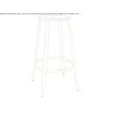 High stool in metal and wood with footrest Soddi
