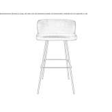 Upholstered bar stool with footrest Cossack